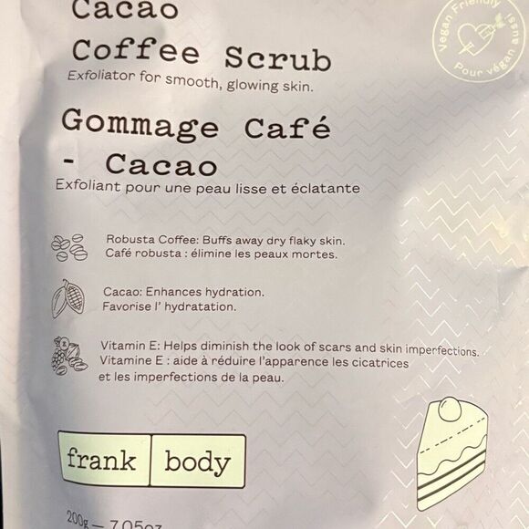 NEW Unopened Frank Body Cacao Coffee Scrub Exfoliator 200 g/7.05 oz FFF Fab Fit - Picture 3 of 3